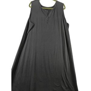 d & Co Womens Dress Black Size 2XP Cotton Blend Sleeveless Pullover Long
